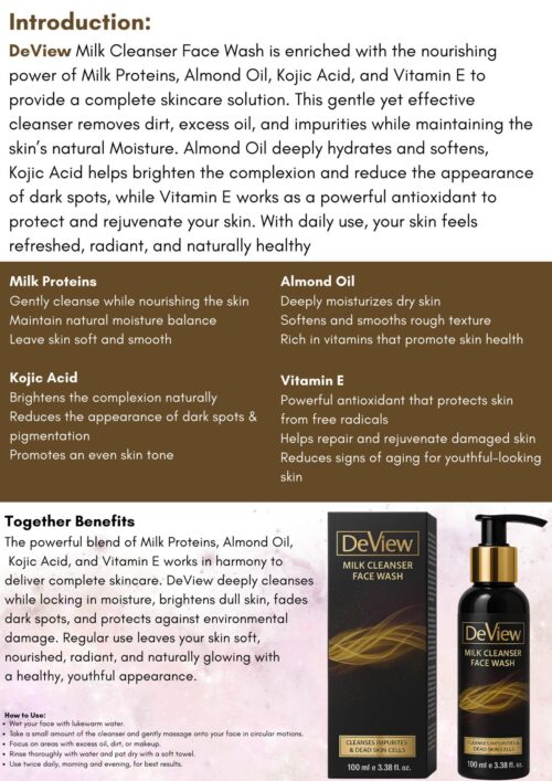DeView-Milk Cleanser Facewash - Image 3